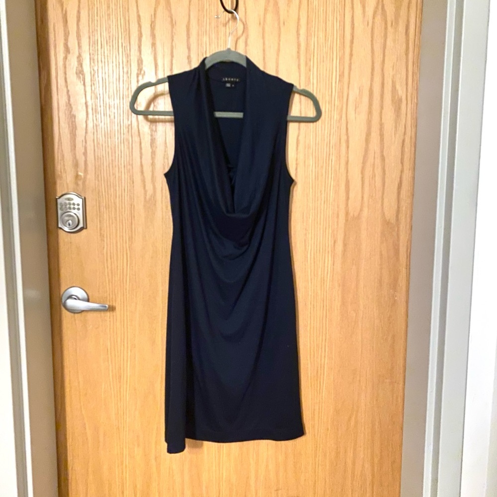 Theory Navy Blue Leopard Print Cowl Neck Dress - size P or XS - FINAL OFFER!